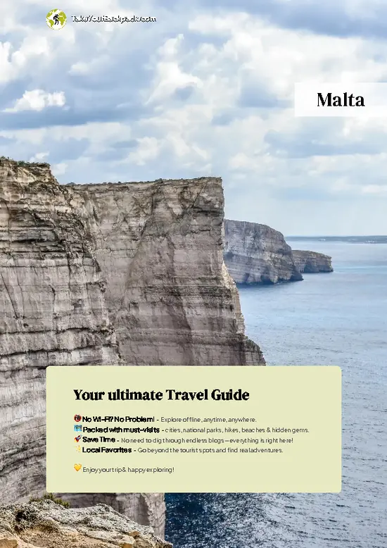 example page 0 from our offline Travel Guide for Malta