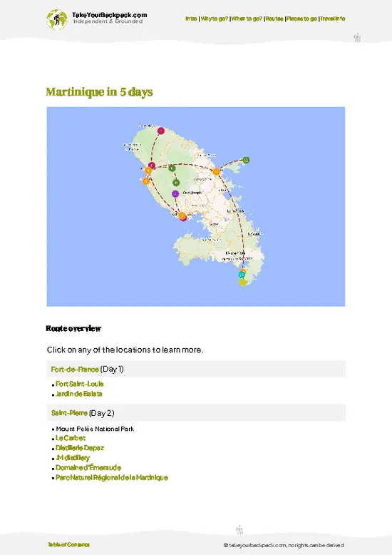 example page 4 from our offline Travel Guide for Martinique