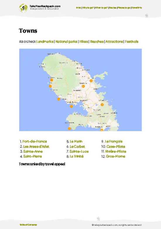 example page 6 from our offline Travel Guide for Martinique
