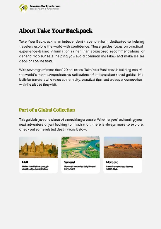 example page 1 from our offline Travel Guide for Mauritania