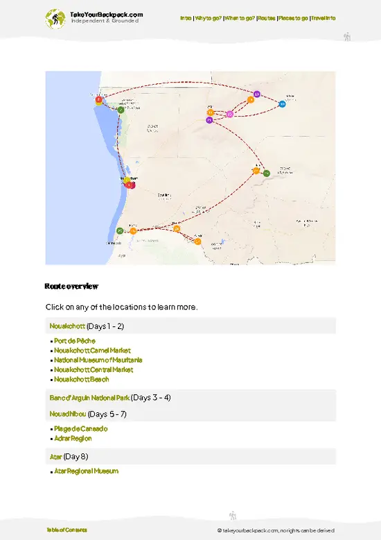 example page 4 from our offline Travel Guide for Mauritania