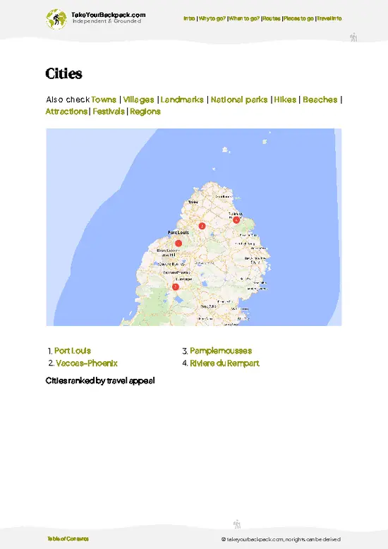 example page 6 from our offline Travel Guide for Mauritius