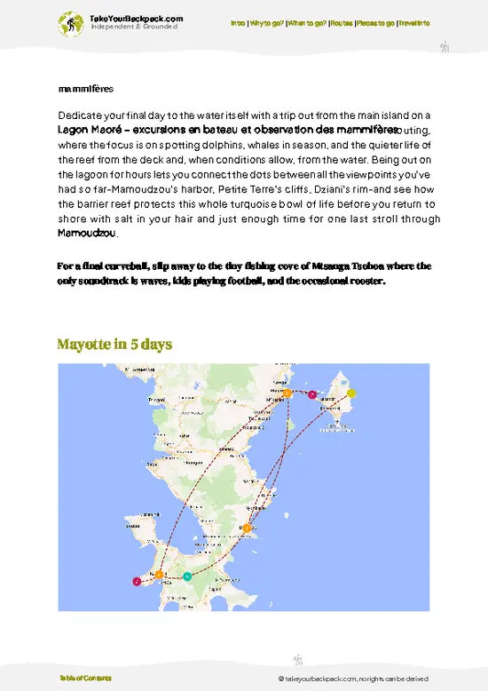 example page 4 from our offline Travel Guide for Mayotte