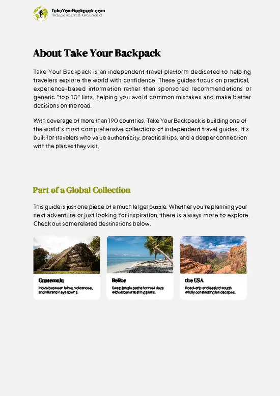 example page 1 from our offline Travel Guide for Mexico