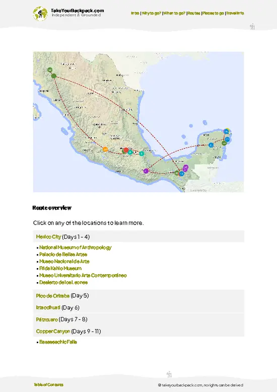 example page 4 from our offline Travel Guide for Mexico