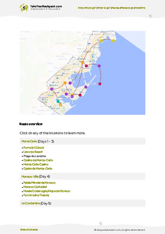 example page 4 from our offline Travel Guide for Monaco