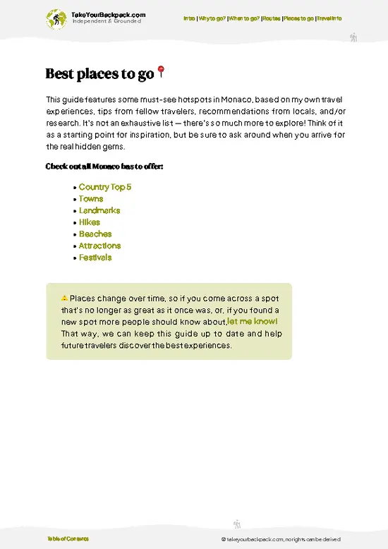 example page 5 from our offline Travel Guide for Monaco