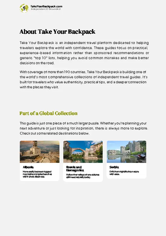 example page 1 from our offline Travel Guide for Montenegro