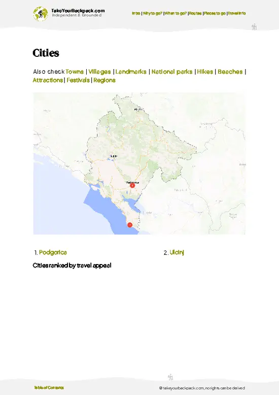 example page 6 from our offline Travel Guide for Montenegro