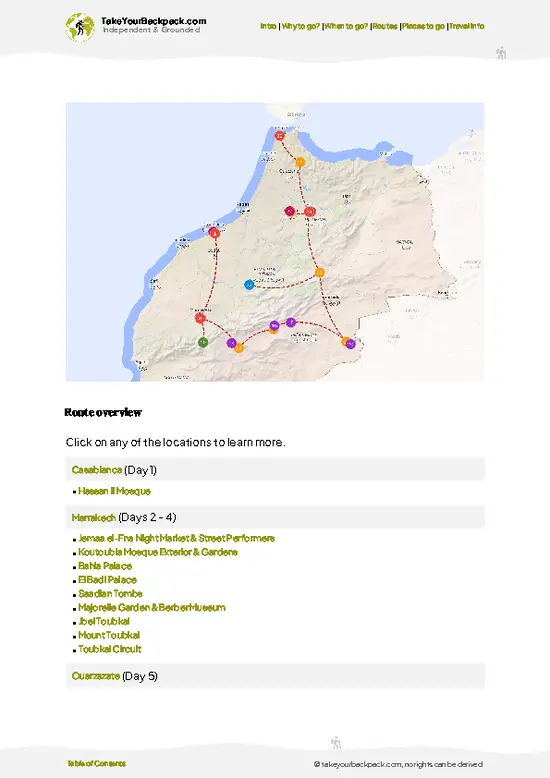 example page 4 from our offline Travel Guide for Morocco