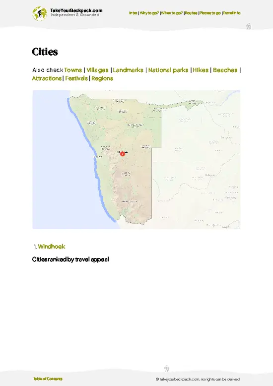 example page 6 from our offline Travel Guide for Namibia