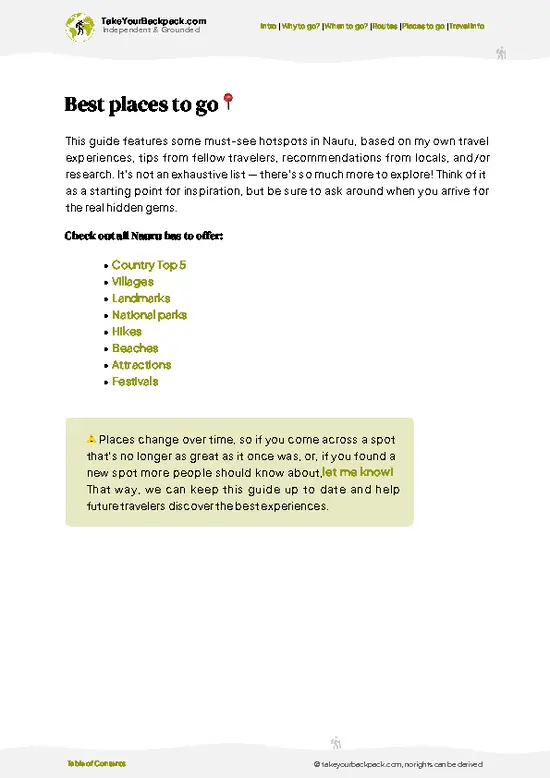 example page 5 from our offline Travel Guide for Nauru