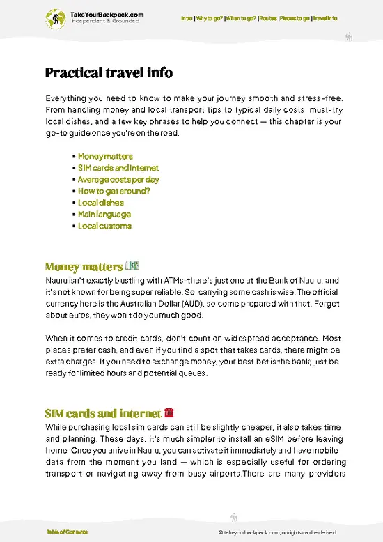 example page 7 from our offline Travel Guide for Nauru