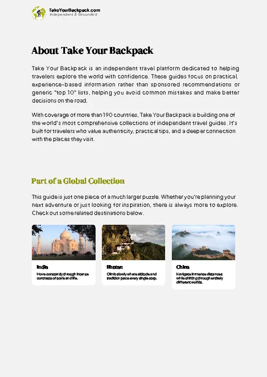 example page 1 from our offline Travel Guide for Nepal