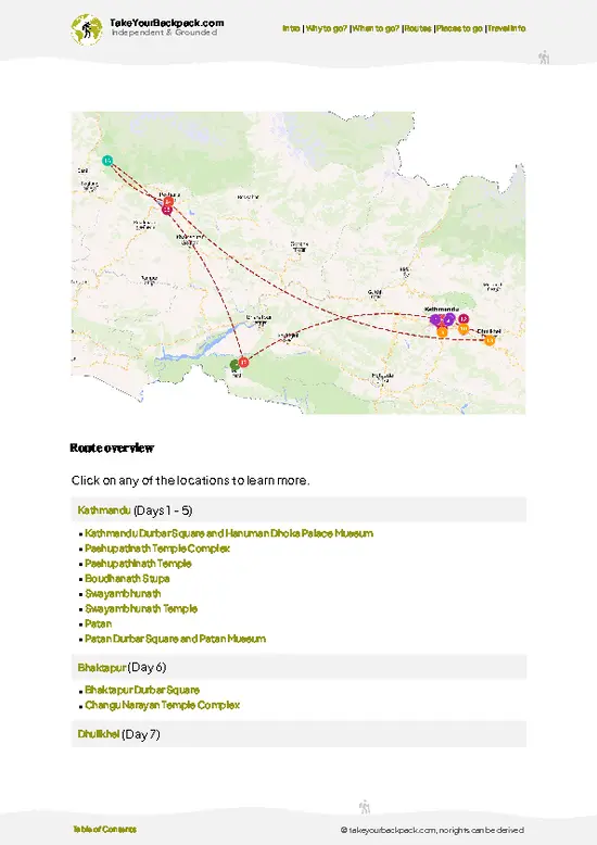 example page 4 from our offline Travel Guide for Nepal