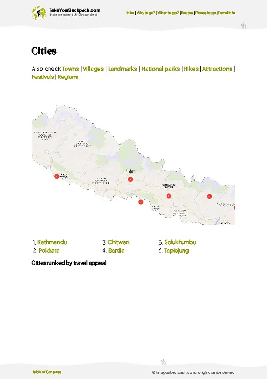 example page 6 from our offline Travel Guide for Nepal