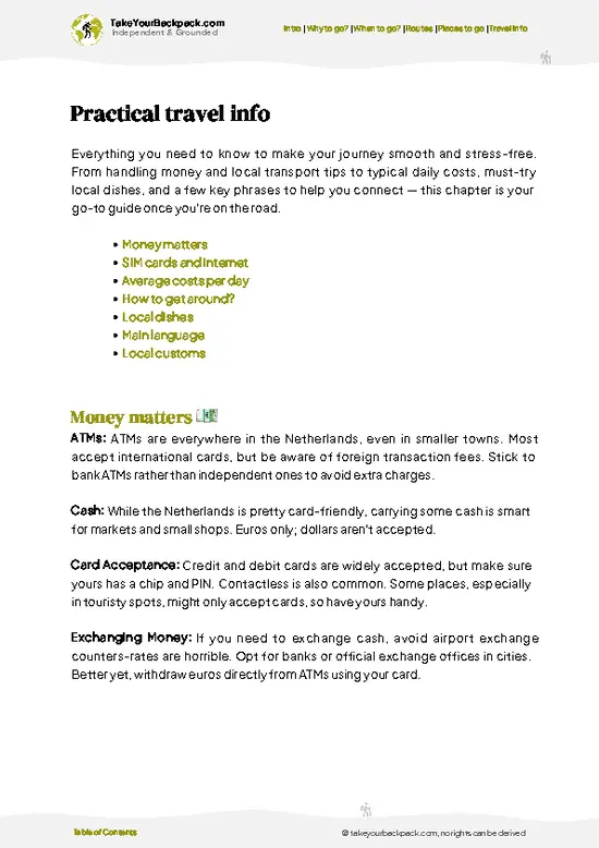 example page 7 from our offline Travel Guide for Netherlands