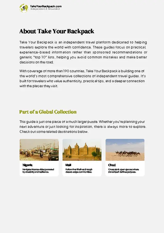 example page 1 from our offline Travel Guide for Niger