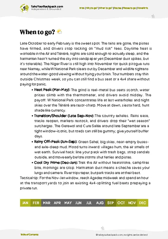 example page 3 from our offline Travel Guide for Niger