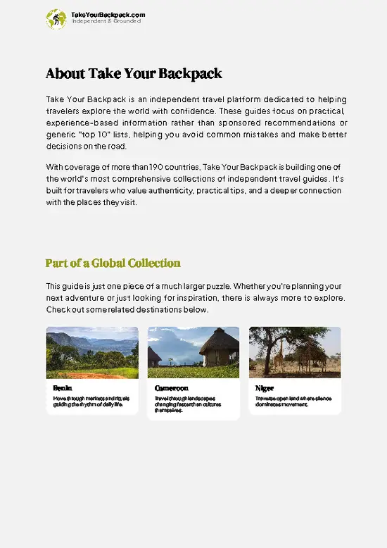 example page 1 from our offline Travel Guide for Nigeria