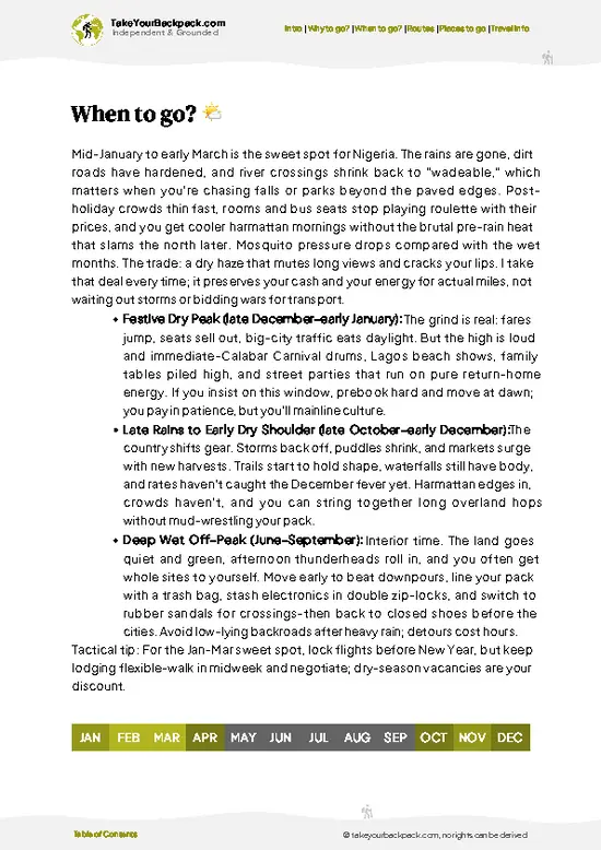 example page 3 from our offline Travel Guide for Nigeria