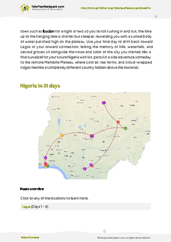 example page 4 from our offline Travel Guide for Nigeria