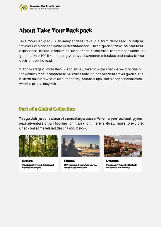 example page 1 from our offline Travel Guide for Norway