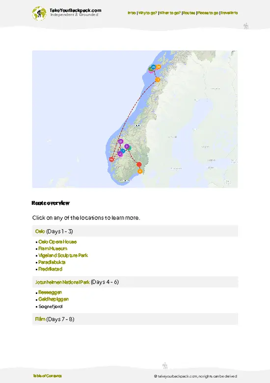 example page 4 from our offline Travel Guide for Norway