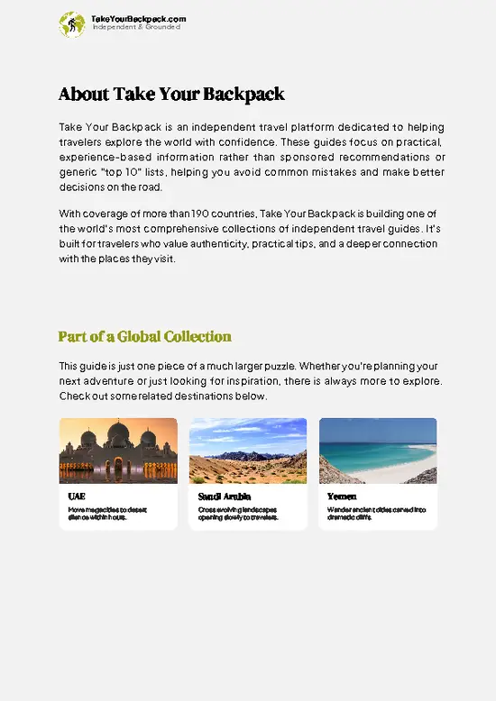example page 1 from our offline Travel Guide for Oman