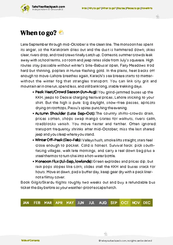 example page 3 from our offline Travel Guide for Pakistan