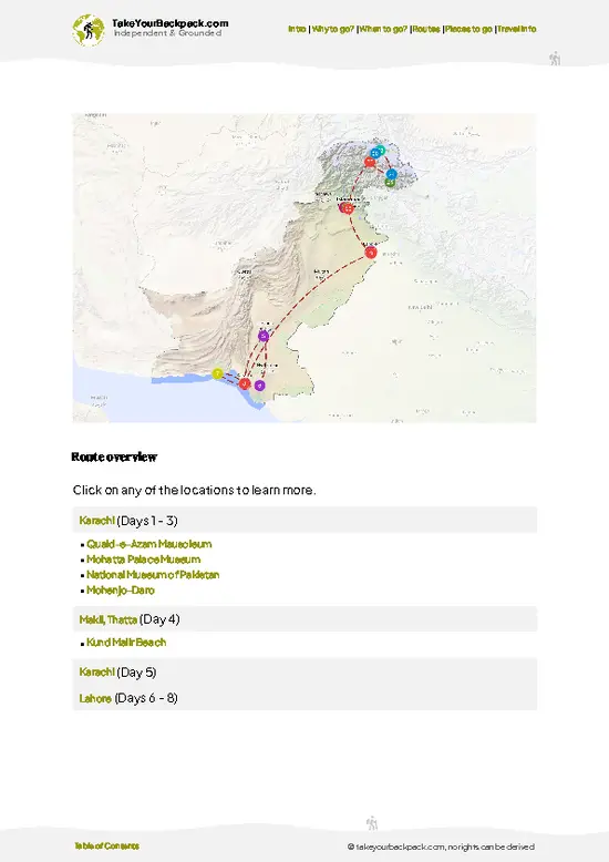 example page 4 from our offline Travel Guide for Pakistan