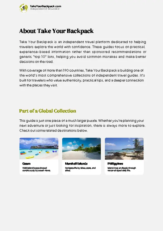 example page 1 from our offline Travel Guide for Palau