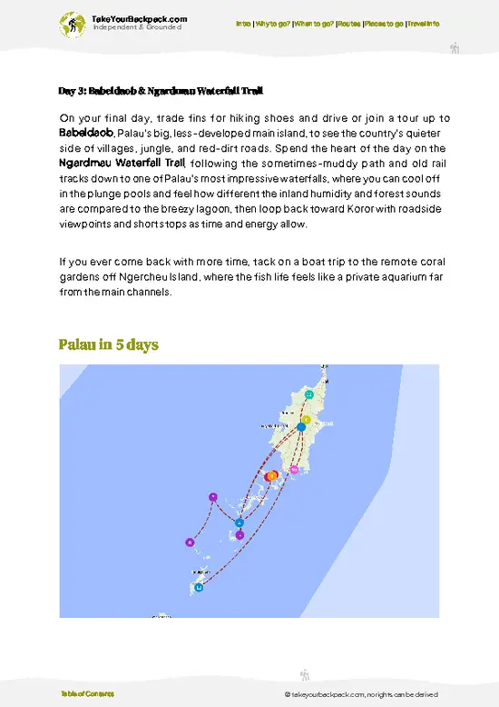 example page 4 from our offline Travel Guide for Palau