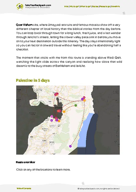 example page 4 from our offline Travel Guide for Palestine