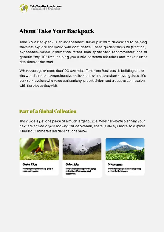 example page 1 from our offline Travel Guide for Panama