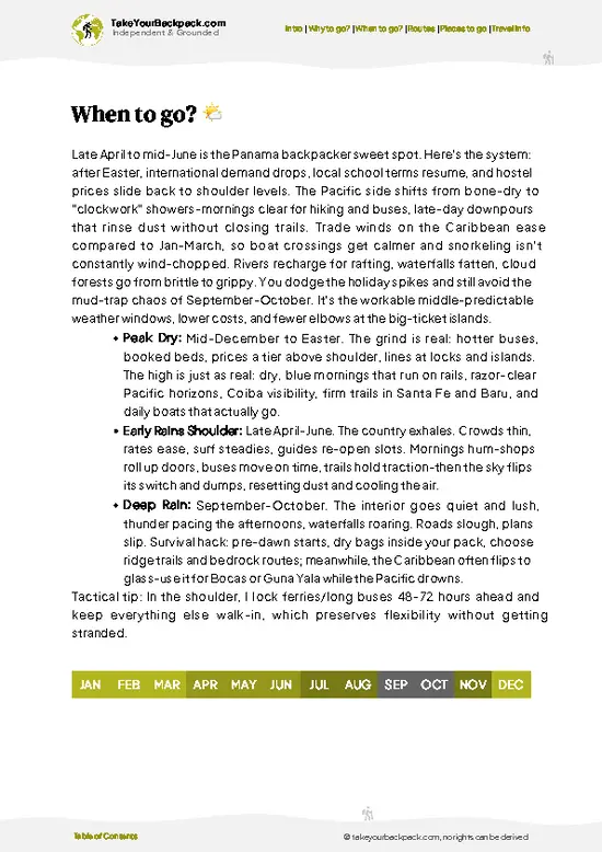 example page 3 from our offline Travel Guide for Panama