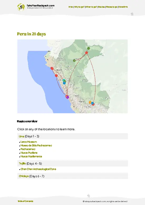 example page 4 from our offline Travel Guide for Peru