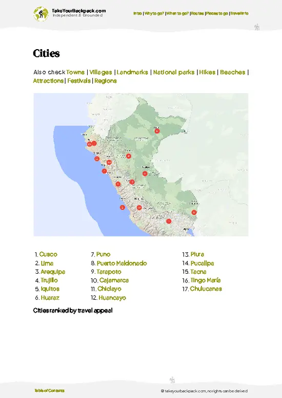 example page 6 from our offline Travel Guide for Peru