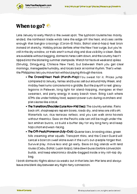 example page 3 from our offline Travel Guide for Philippines