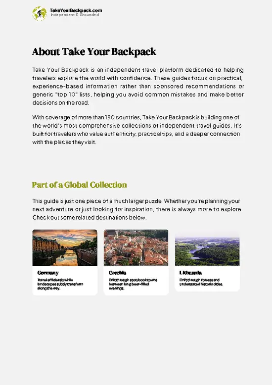 example page 1 from our offline Travel Guide for Poland