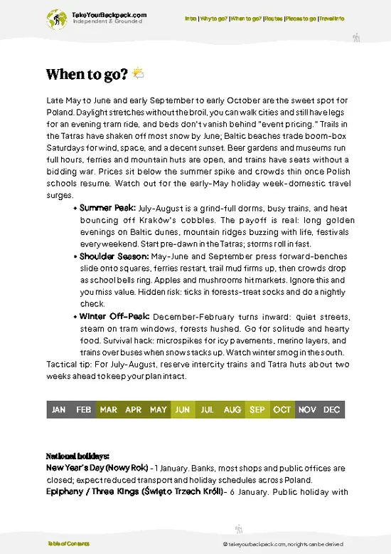 example page 3 from our offline Travel Guide for Poland