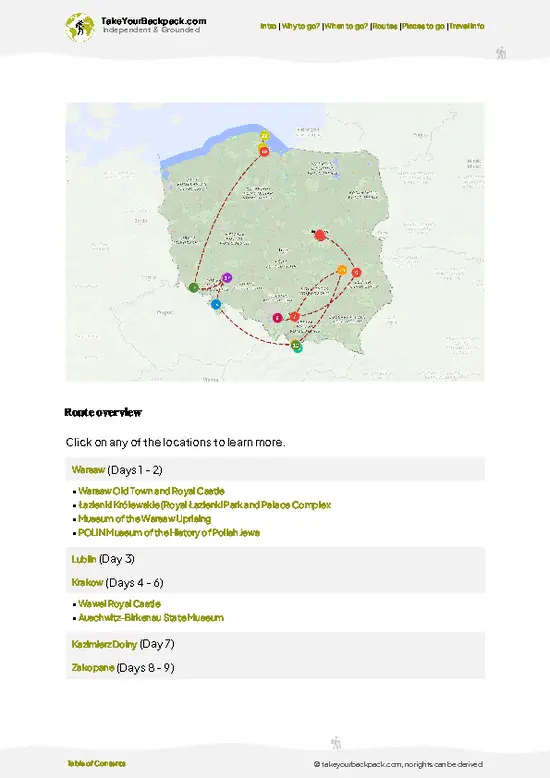 example page 4 from our offline Travel Guide for Poland
