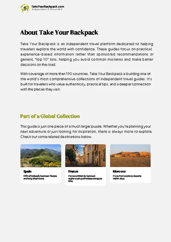 example page 1 from our offline Travel Guide for Portugal