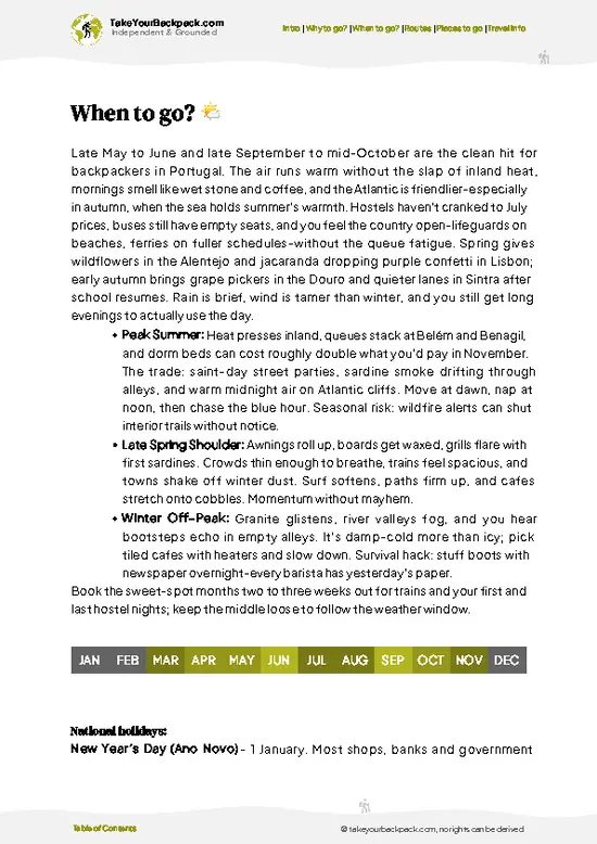 example page 3 from our offline Travel Guide for Portugal