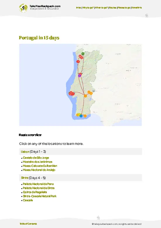 example page 4 from our offline Travel Guide for Portugal