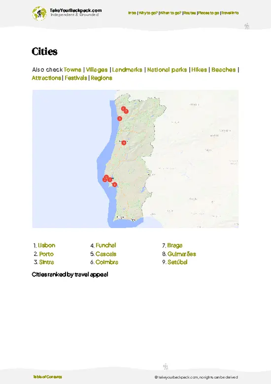 example page 6 from our offline Travel Guide for Portugal