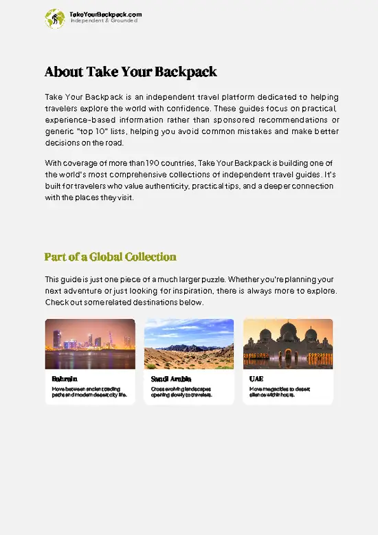 example page 1 from our offline Travel Guide for Qatar