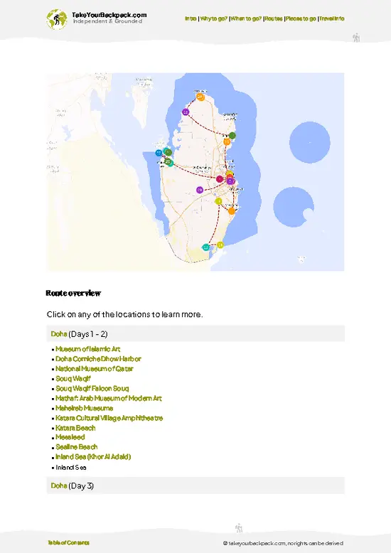 example page 4 from our offline Travel Guide for Qatar