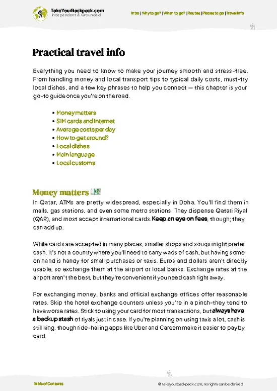 example page 7 from our offline Travel Guide for Qatar