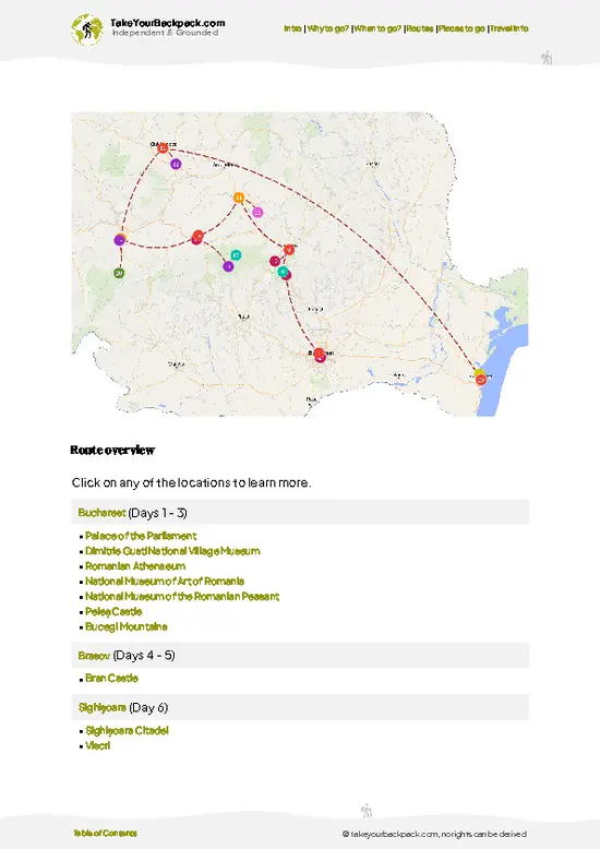 example page 4 from our offline Travel Guide for Romania